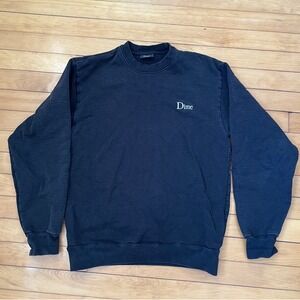 Dime MTL Logo Crewneck Sweatshirt Faded Black Small Made in USA Skate Streetwear